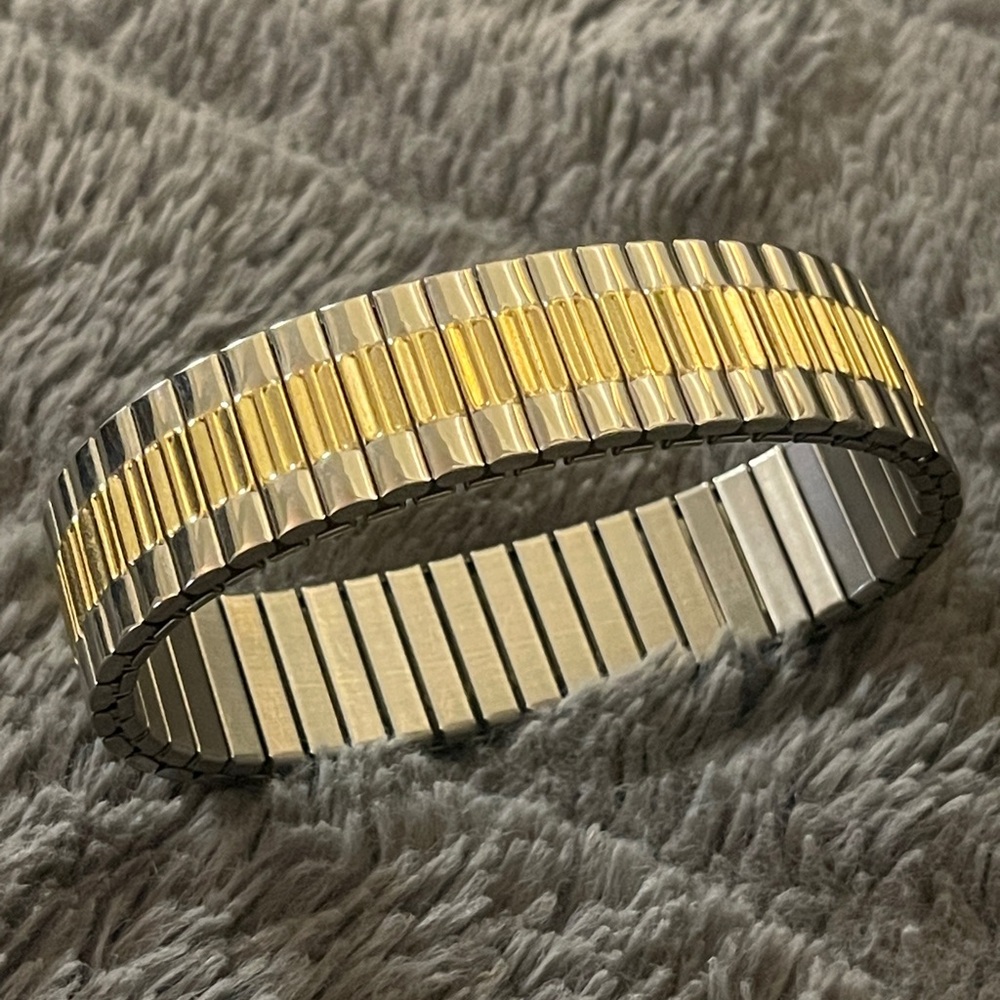 Gold and Silver Elastic Bracelet